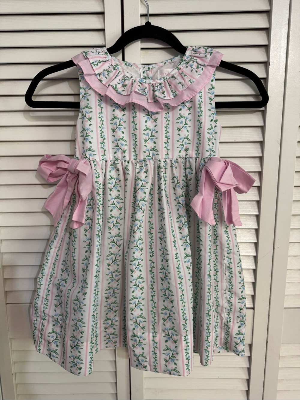 Cecil and Lou Girls’ Pink & Green Floral Vines Dress – Size 6